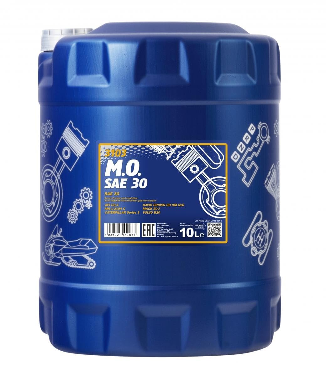 MANNOL 3103 M.O. SAE 30 API CH-4 Mineral Engine Oil for Heavy-Load Diesel Engines