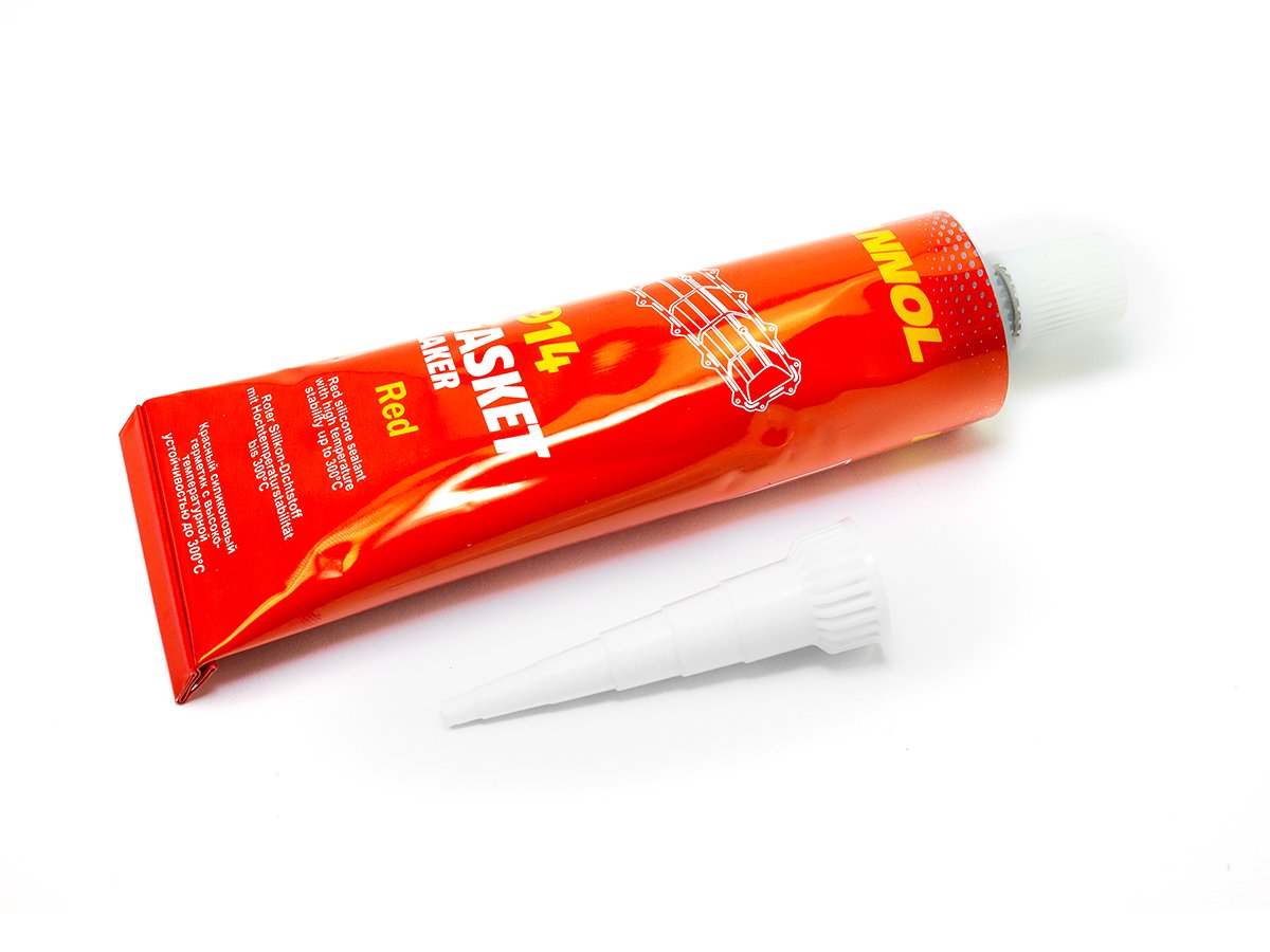 MANNOL 9914 Red Gasket Maker Silicone Sealant | High-Temperature Flexible Gasket 85g