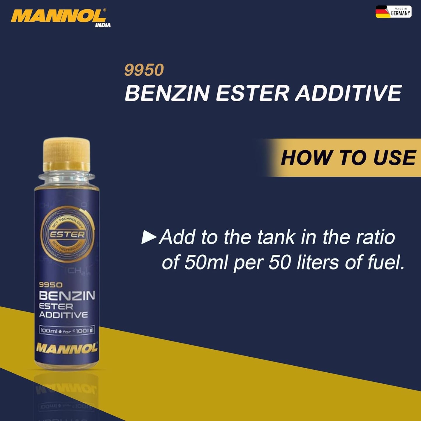 MANNOL 7202 ESTER 4T Semi-Synthetic 10W-40 Petrol Engine Oil 1L with 100ml Petrol Additive for Bikes