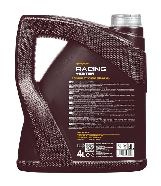 MANNOL 7902 (4L) Racing + Ester SAE 10W-60 API SN/CH-4 ACEA A3/B4 BI SYNTHETIC ENGINE FOR PETROL AND DIESEL ENGINES OF CARS IMPORTED FROM GERMANY (4L)