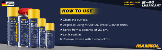 MANNOL 9895 M-40 Lubricant|Multipurpose Spray | Rust Remover | Stain Remover | Moisture | Degreaser | Home & Vehicle Maintenance | Imported From Germany(100ml)