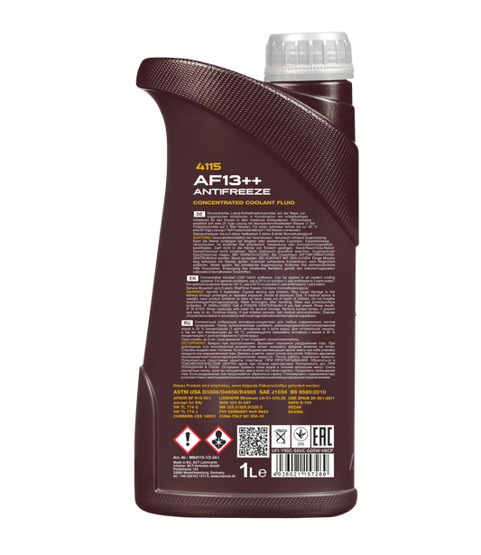 MANNOL 4115 AF13 High-Performance Antifreeze Coolant for Superior Engine Protection | Imported from Germany