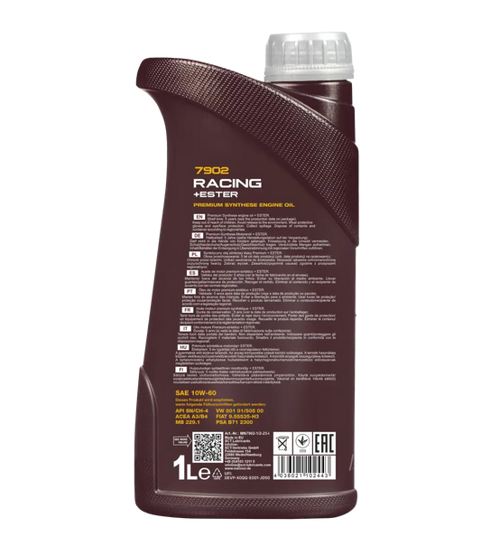 MANNOL 7902 (4L) Racing + Ester SAE 10W-60 API SN/CH-4 ACEA A3/B4 BI SYNTHETIC ENGINE FOR PETROL AND DIESEL ENGINES OF CARS IMPORTED FROM GERMANY (4L)