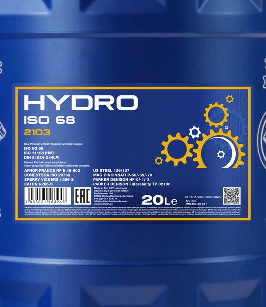 MANNOL 2103 Hydro ISO 68 | High-Load Industrial & Mobile Hydraulic Fluid