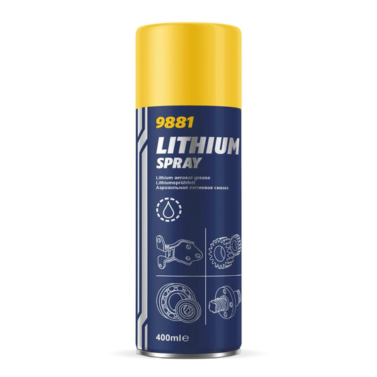 MANNOL 9881 Lithium Grease Spray – Multi-Purpose Lubricant for Cars, Motorcycles & Electrical Equipment (400ml) – Imported from Germany