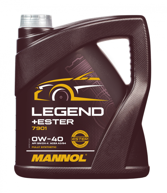 Mannol 7901 Legend + Ester Sae 0W-40 Acea A3/B4 Api Sn/Ch-4 Bi Synthetic Engine Oil For Petrol And Diesel Engines Of Cars