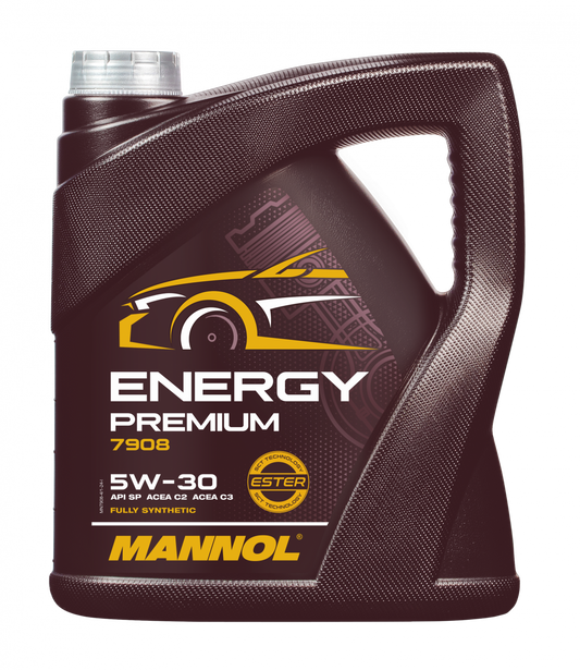 MANNOL 7908 Energy Premium SAE 5W-30 (4L) API SN/CH-4 ACEA C2 ACEA C3 ESTER CONTAINING SYNTHETIC ENGINE OIL FOR PETROL AND DIESEL ENGINES OF CARS,SUV CARS IMPORTED FROM GERMANY 4L