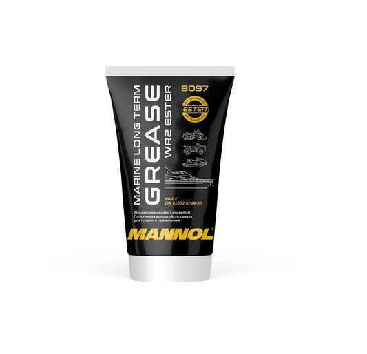 Mannol marine long term grease tube on a white background