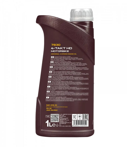 MANNOL 7830 4-Takt Motorbike 20W-50 Engine oil for bikes | Imported from Germany