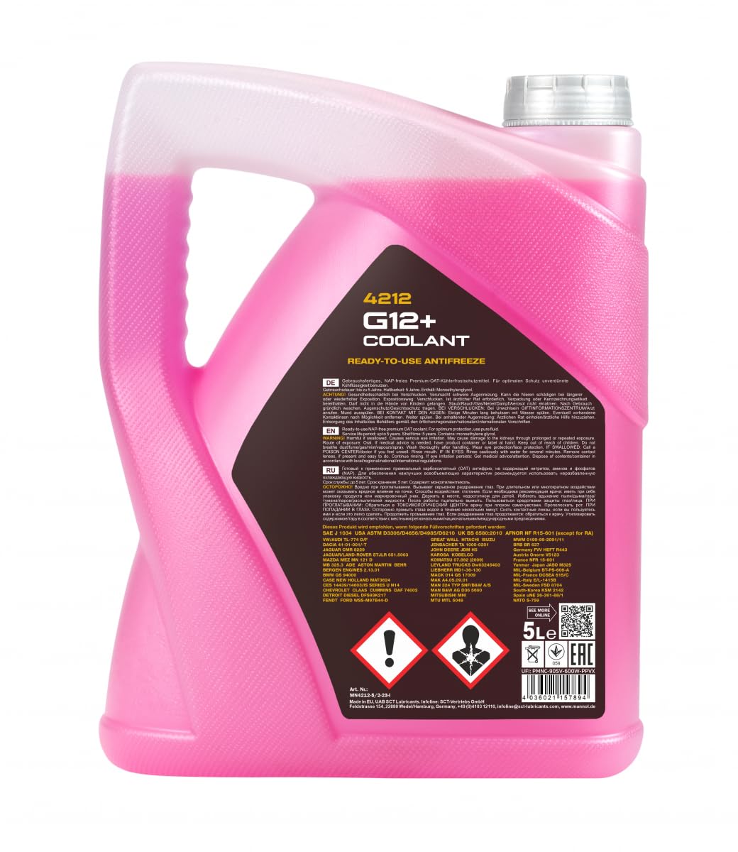 MANNOL 4212 G12 + Ready to USE COOLANT Antifreeze