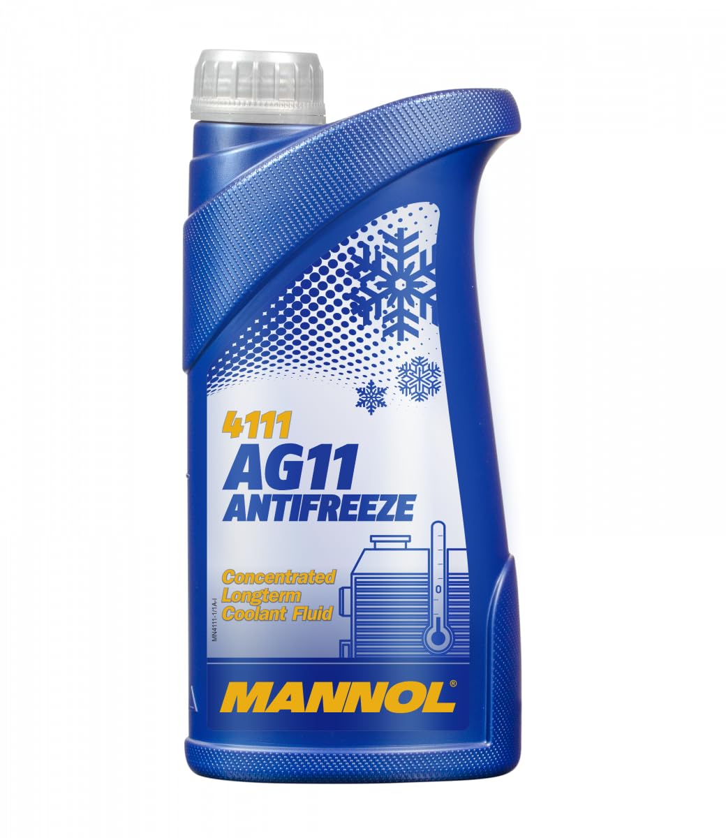 MANNOL 4111 AG11 Long-Term Concentrated Blue Antifreeze use in Any Cooling System Imported from Germany (1L)