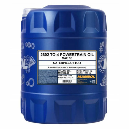 MANNOL 2602 TO-4 Powertrain Oil SAE 30 TDTO (Transmission/Drive Train Oil)