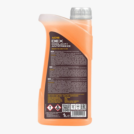 Mannol 4016 Ready-to-use Antifreeze Coolant (1L) - Oat (Organic Acid Technology) Carboxylate-Based Long Life Upto 240,000 km