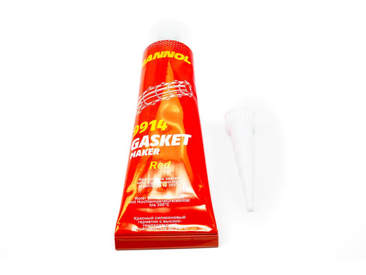 MANNOL 9914 Red Gasket Maker Silicone Sealant | High-Temperature Flexible Gasket 85g