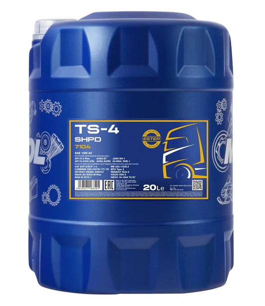 MANNOL 7104 TS-4 SHPD 15W-40 - CI-4 Plus Mineral-Synthetic Diesel Engine Oil