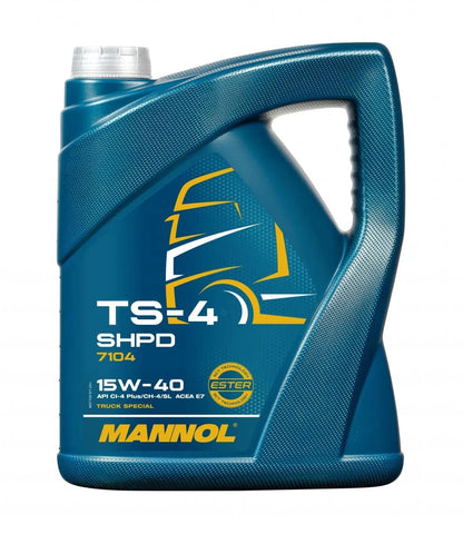 MANNOL 7104 TS-4 SHPD 15W-40 - CI-4 Plus Mineral-Synthetic Diesel Engine Oil