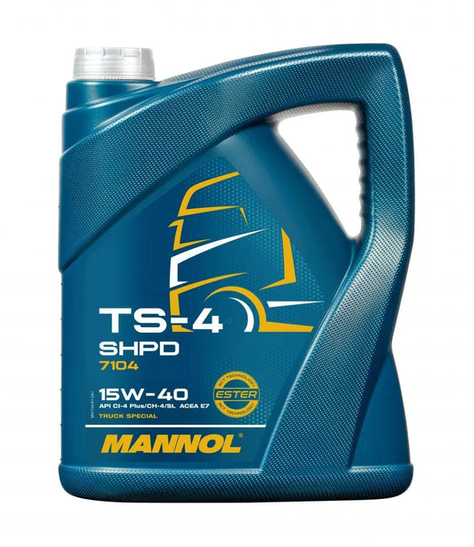 MANNOL 7104 TS-4 SHPD 15W-40 - CI-4 Plus Mineral-Synthetic Diesel Engine Oil