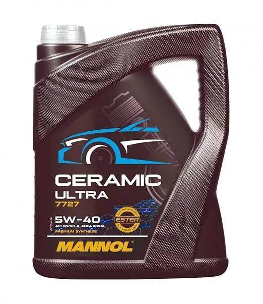 MANNOL 7727 Ceramic Ultra 5W 40 Engine Oil - Synthetic High Viscosity Performance | Imported from Germany