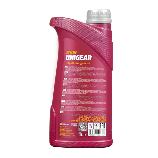 MANNOL 8109 Unigear 75W-80 Fully Synthetic Gear Oil 1L | API GL-4/GL-5 LS