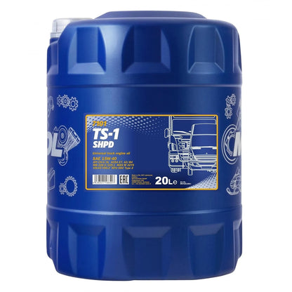 Mannol 7101 TS-1 SHPD 15W-40 (20L) – API CH-4/SL, ACEA E7 A3/B4 – Super High-Performance Diesel Engine Oil (Truck Special, Hydrosynthetic)