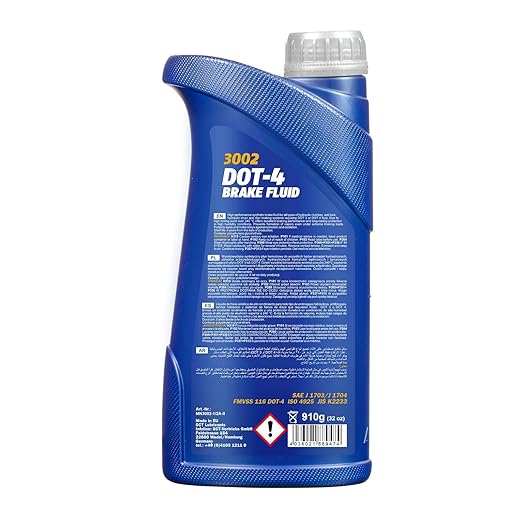MANNOL 3002 DOT-4 Synthetic Brake Fluid FMVSS 116/SAE J1703/J1704