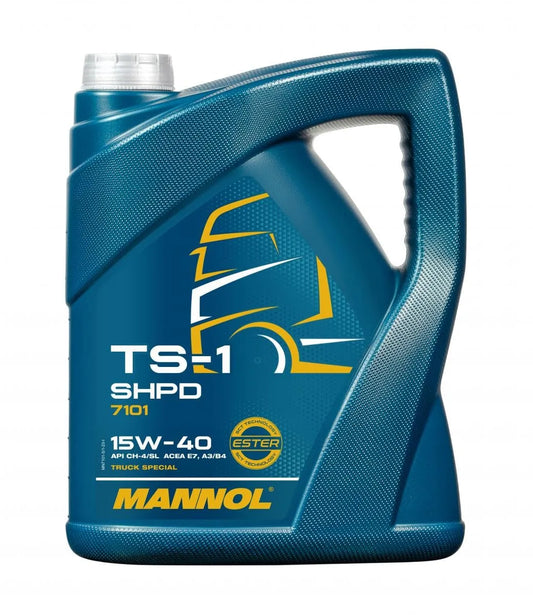 Mannol 7101 TS-1 SHPD 15W-40 (20L) – API CH-4/SL, ACEA E7 A3/B4 – Super High-Performance Diesel Engine Oil (Truck Special, Hydrosynthetic)