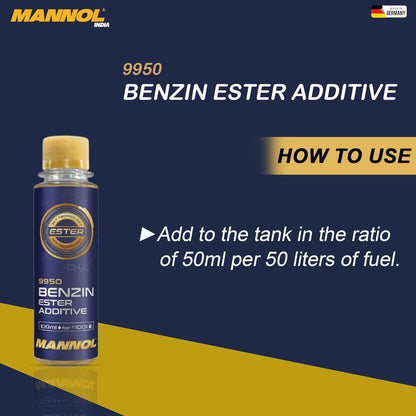 MANNOL 7202 ESTER 4T SEMI-SYNTHETIC 10W-40 PETROL ENGINE OIL FOR BIKES (1 L) + MANNOL PETROL ADDITIVE FOR BIKES(100ML)