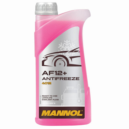 MANNOL 4012 (1L) AF12 + Antifreeze | Ready to USE | LONGLIFE COOLANT Fluid | -40 °С/+125 °С | Year-Round use | Prevents Deposit | Corrosion | Imported from Germany (5)