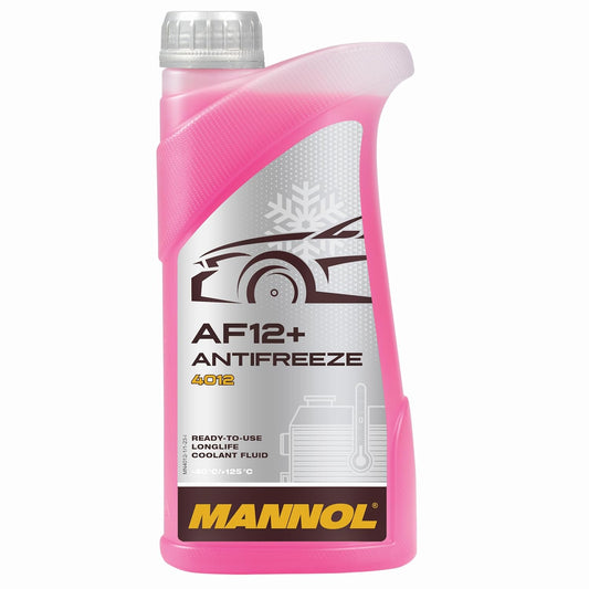 MANNOL 4012 (1L) AF12 + Antifreeze | Ready to USE | LONGLIFE COOLANT Fluid | -40 °С/+125 °С | Year-Round use | Prevents Deposit | Corrosion | Imported from Germany (5)