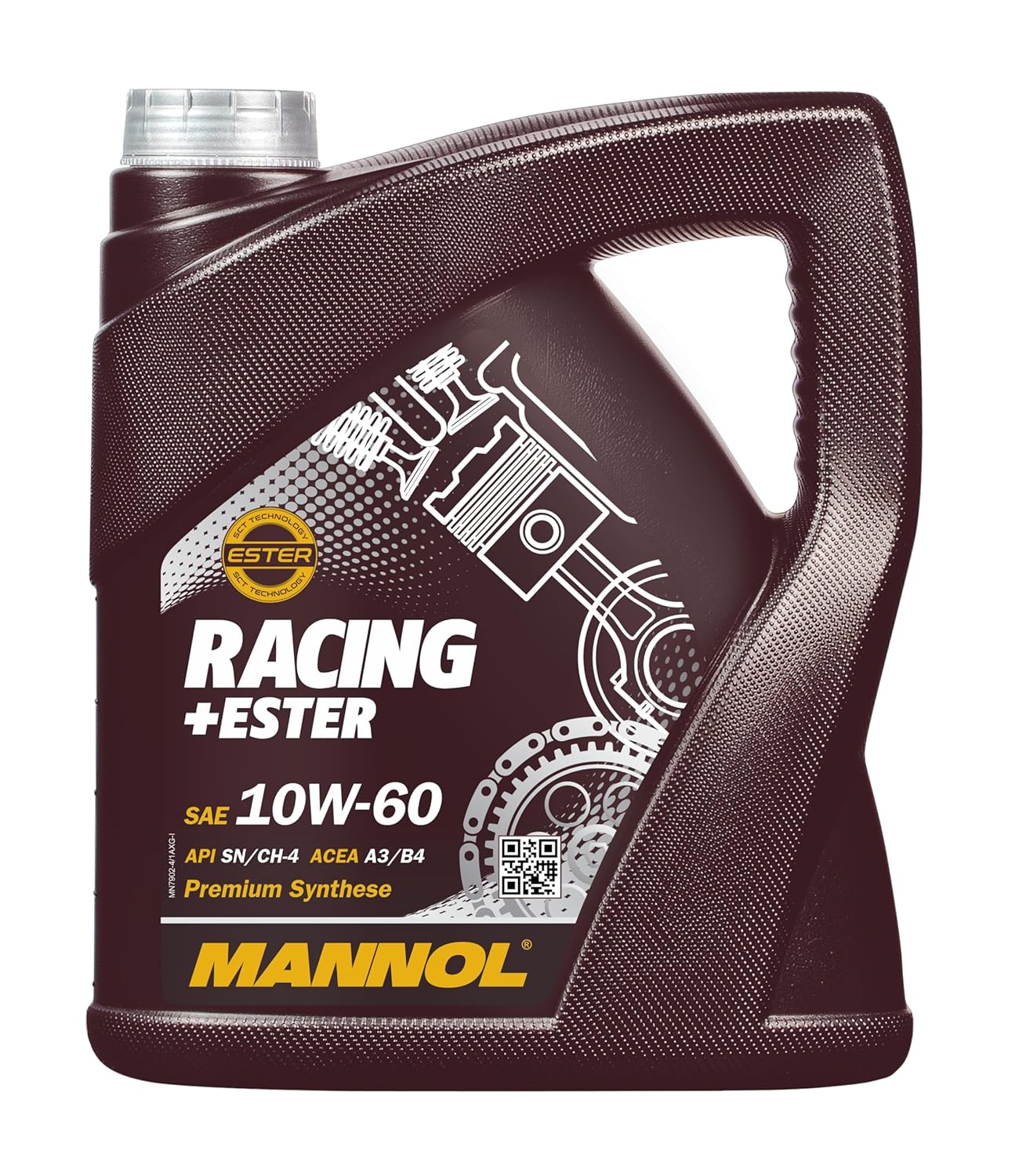 MANNOL 7902 (4L) Racing + Ester SAE 10W-60 API SN/CH-4 ACEA A3/B4 BI SYNTHETIC ENGINE FOR PETROL AND DIESEL ENGINES OF CARS IMPORTED FROM GERMANY (4L)