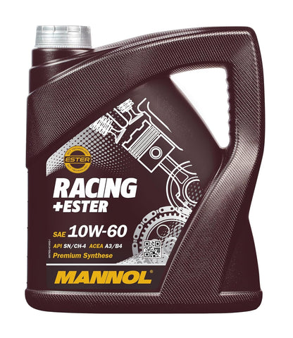 MANNOL 7902 (4L) Racing + Ester SAE 10W-60 API SN/CH-4 ACEA A3/B4 BI SYNTHETIC ENGINE FOR PETROL AND DIESEL ENGINES OF CARS IMPORTED FROM GERMANY (4L)