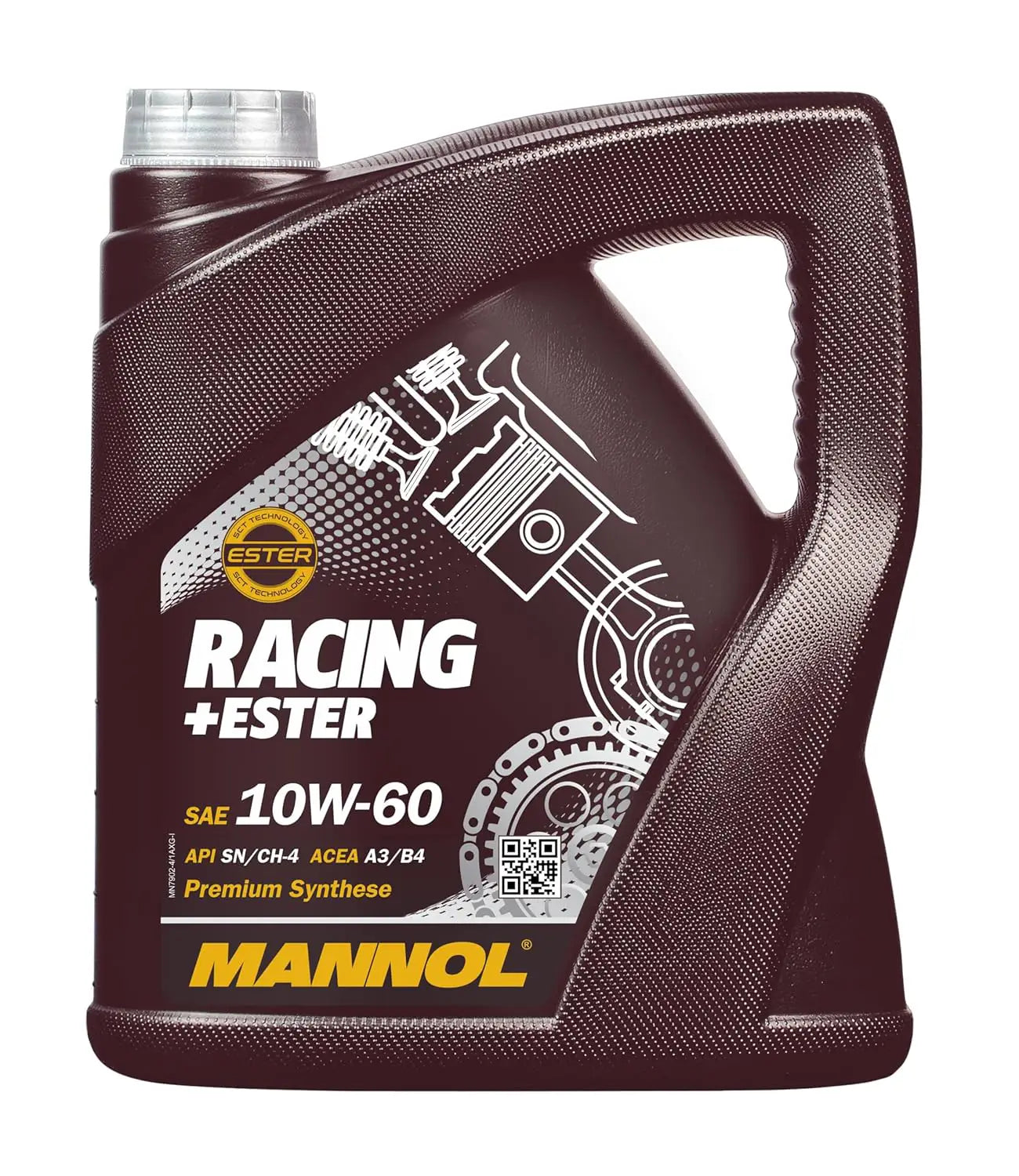 MANNOL 7902 (4L) Racing + Ester SAE 10W-60 API SN/CH-4 ACEA A3/B4 BI SYNTHETIC ENGINE FOR PETROL AND DIESEL ENGINES OF CARS IMPORTED FROM GERMANY (4L)