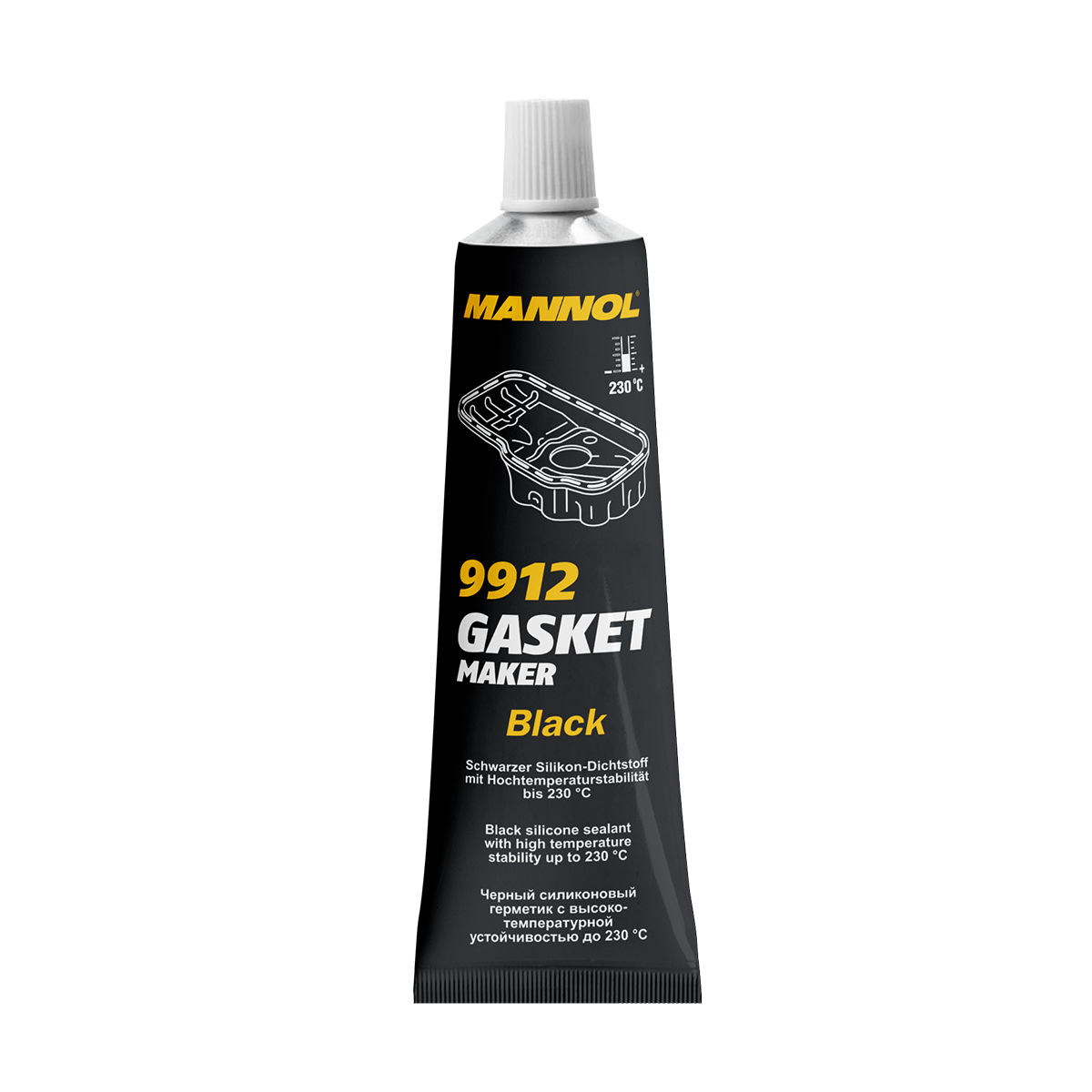 Mannol 9912 Gasket Maker Black tube on a white background