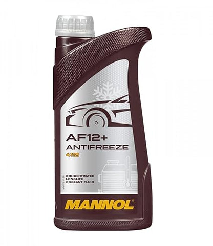 MANNOL 4112 AF12+ RED Coolant 1L - Concentrated Long-life OAT Fluid | Imported from Germany
