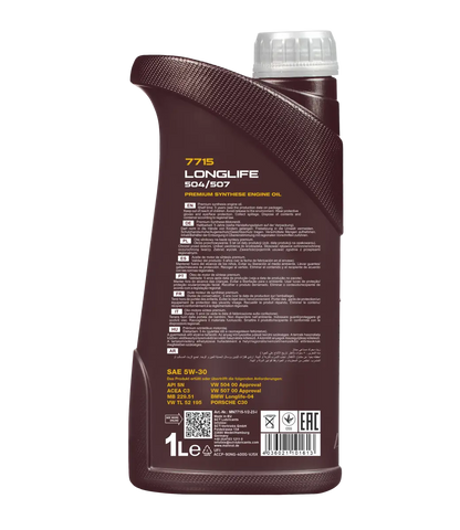 MANNOL 7715 Long life 504/507 SAE 5W-30 Car Engine Oil | Imported from Germany