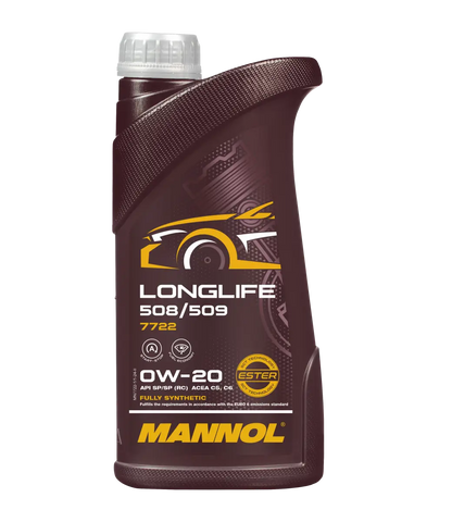 MANNOL 7722 (5L) LONGLIFE 508/509  0W-20 API SP (RC) API SP-SN PLUS Fully Synthetic Engine Oil for Car Engines | Imported from Germany