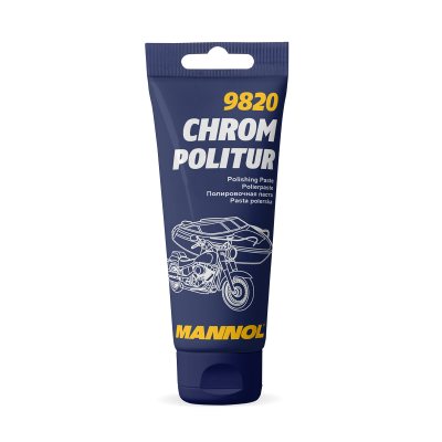 Mannol Chrom Politur polishing paste tube on a white background