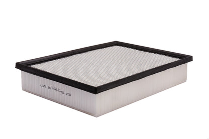 Rectangular air filter with black frame on a white background