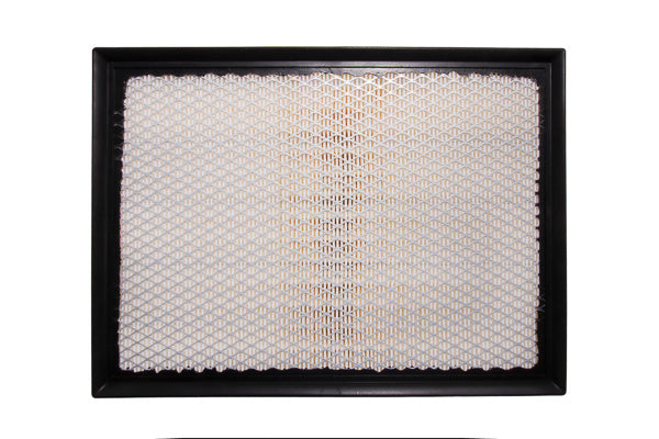Hexagonal air filter with black frame on a white background