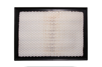 Hexagonal air filter with black frame on a white background