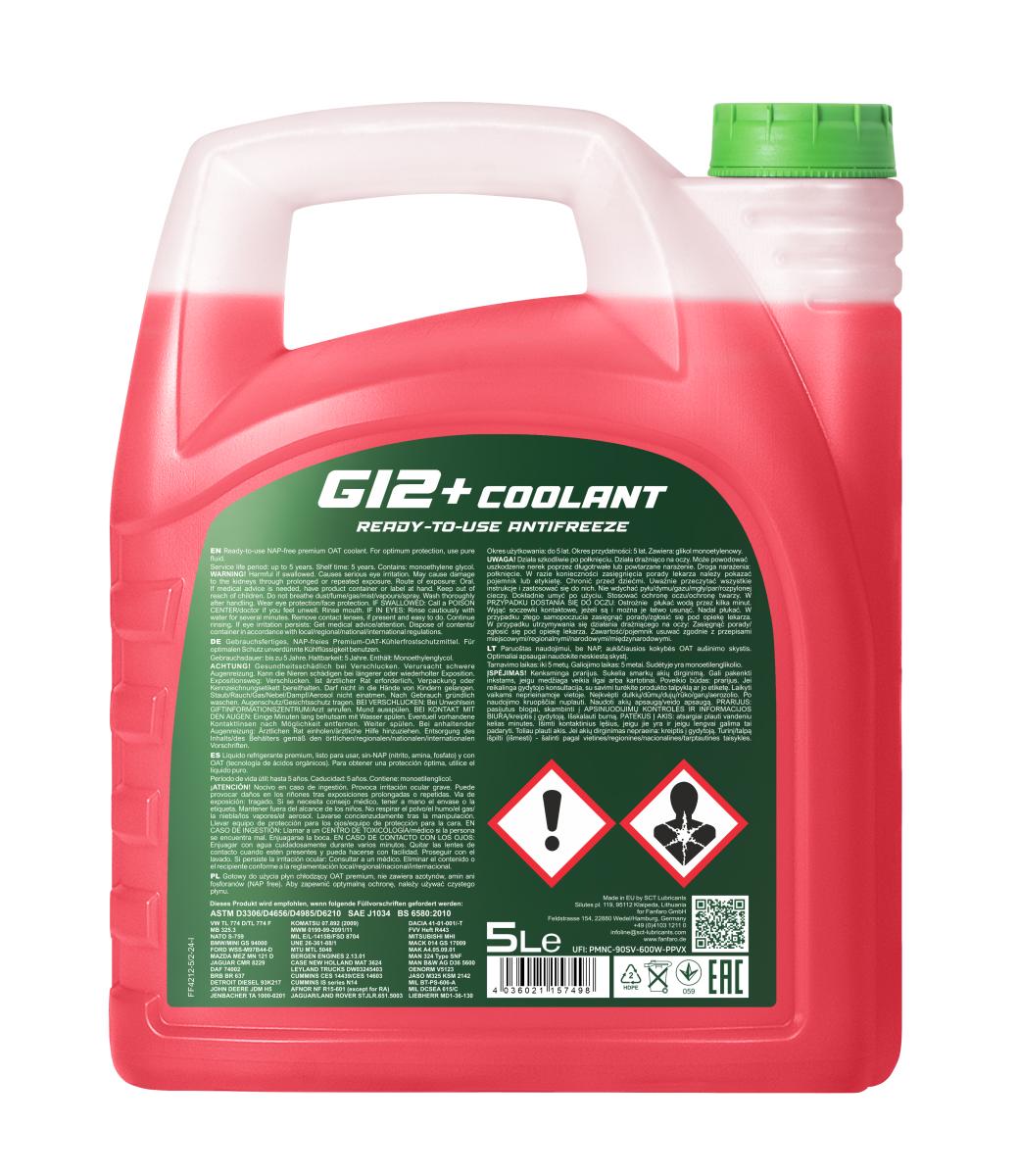FANFARO 4212 G12+ Ready-to-Use Antifreeze – OAT Organic Carboxylated Coolant | Imported from Germany