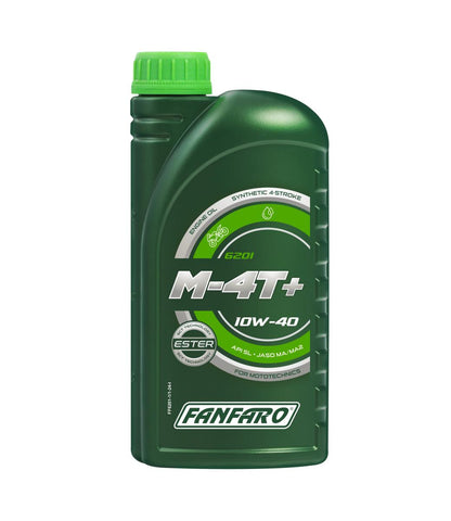 FANFARO 6201 M-4T PLUS 10W-40 JASO MA/MA2 Synthetic Engine Oil for Motorbikes, Imported from Germany