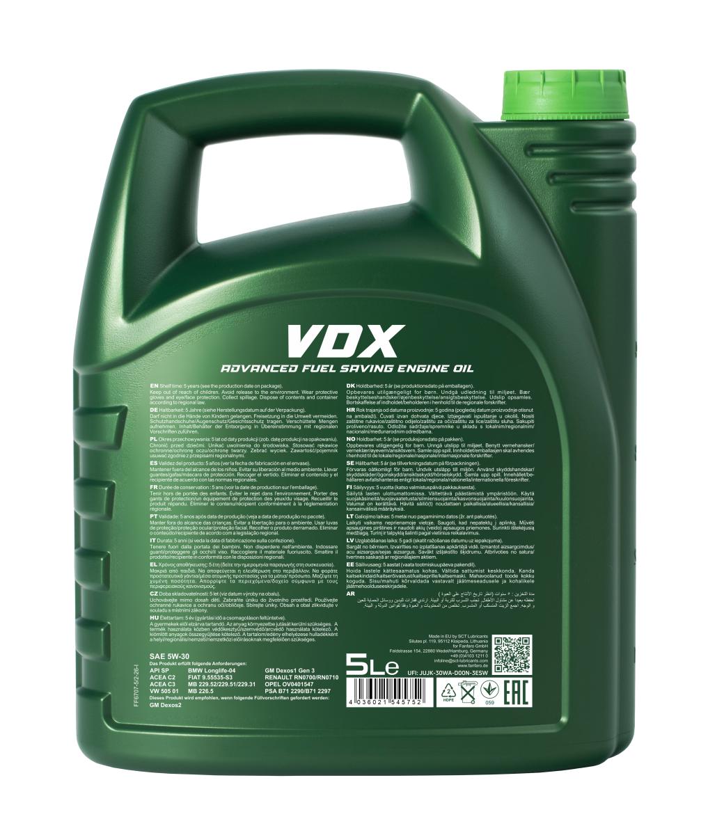 FANFARO 6707 VDX 5W-30 API SP ACEA C2/C3 Ester-containing Engine oil for Petrol and Diesel cars Imported From Germany