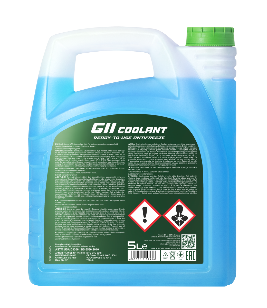 FANFARO 4211 G11 - Ready-to-Use  Antifreeze Coolant  | Imported from Germany