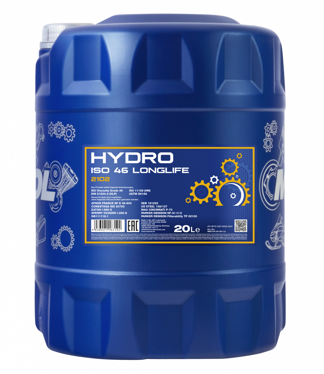 MANNOL 2102 Hydro ISO 46  | Mineral Hydraulic Oil HLP/HM