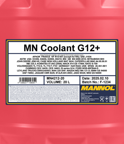 MANNOL-4212 G12+ Ready to Use Coolant Antifreeze  for Optimal Engine Protection | Imported from Germany