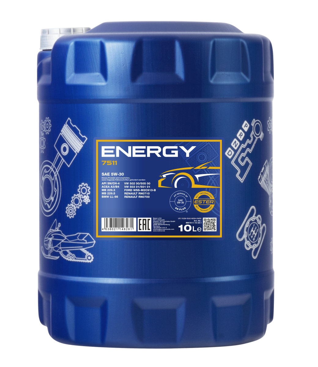 MANNOL 7511 Energy 5W-30 Engine Oil – Suitable for European Cars | Imported from Germany