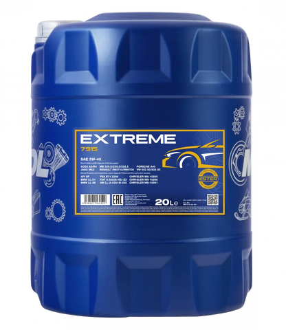 Mannol 7915 5W-40 Engine Oil - Extreme SAE 5W-40 ACEA A3/B4 Ester Synthetic | Imported from Germany