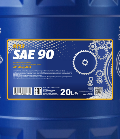 MANNOL 8113 SAE 90 API GL-4/GL-5 GEAR OIL 20L