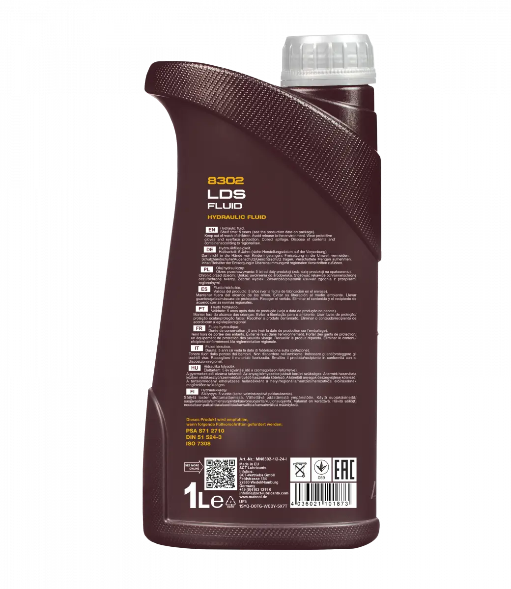 MANNOL 8302 LDS Hydraulic Fluid 1L| Imported from Germany